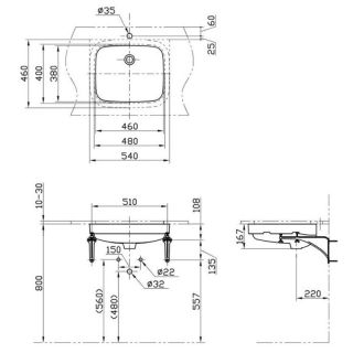Раковина Toto Public LW765Y#XW белая